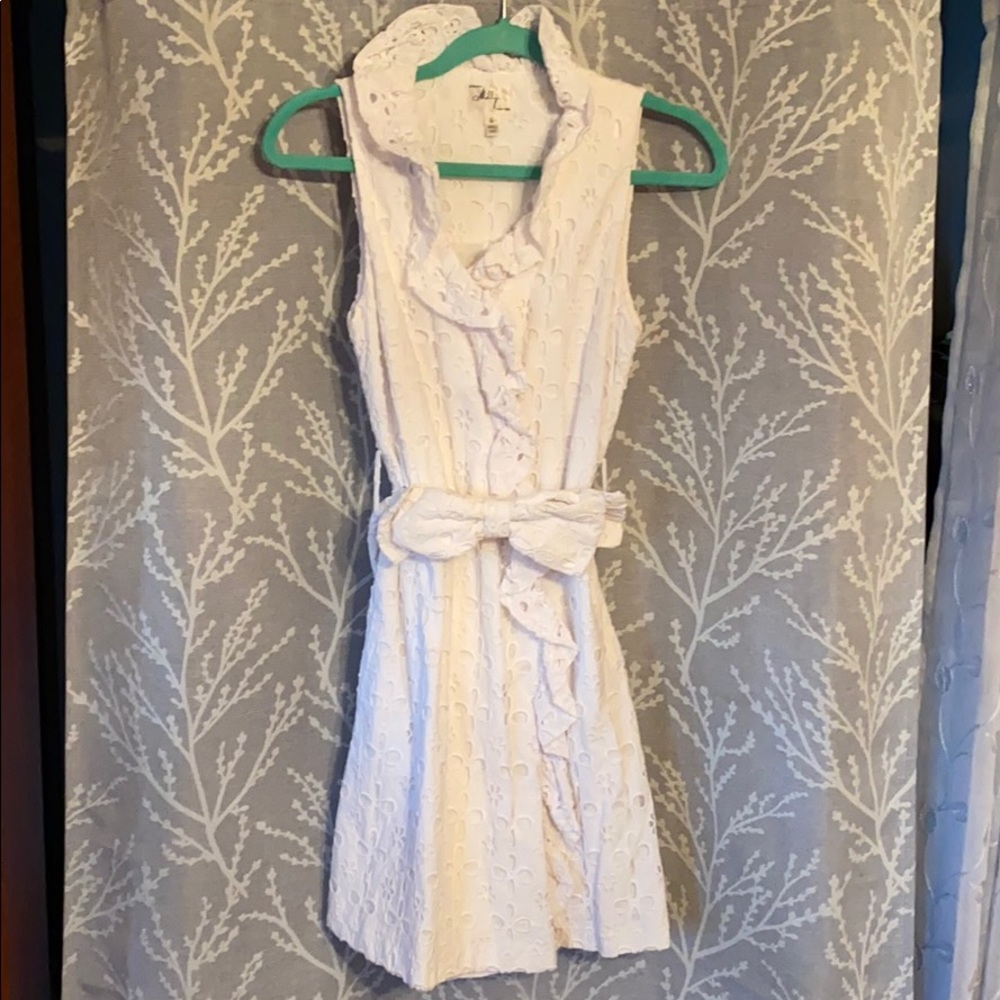 Milly - Miller Wrap Bow Dress - White - Size 6 - Picture 4 of 5